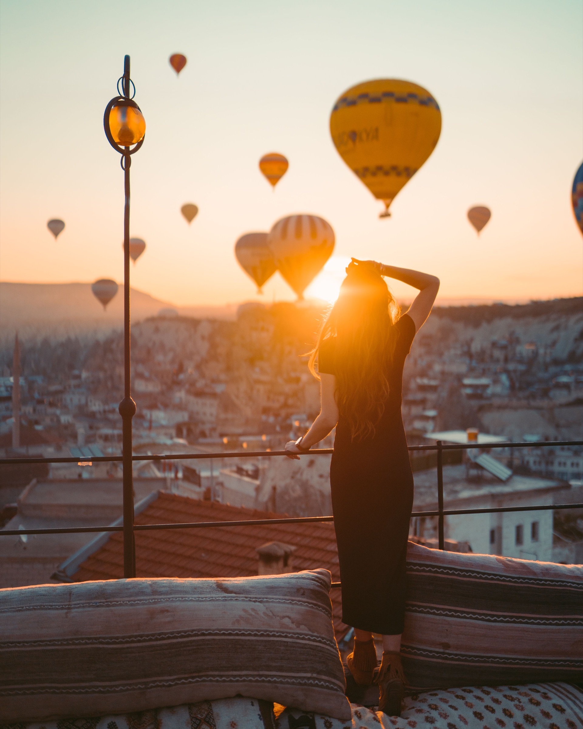 Balloons above Cappadocia in the morning