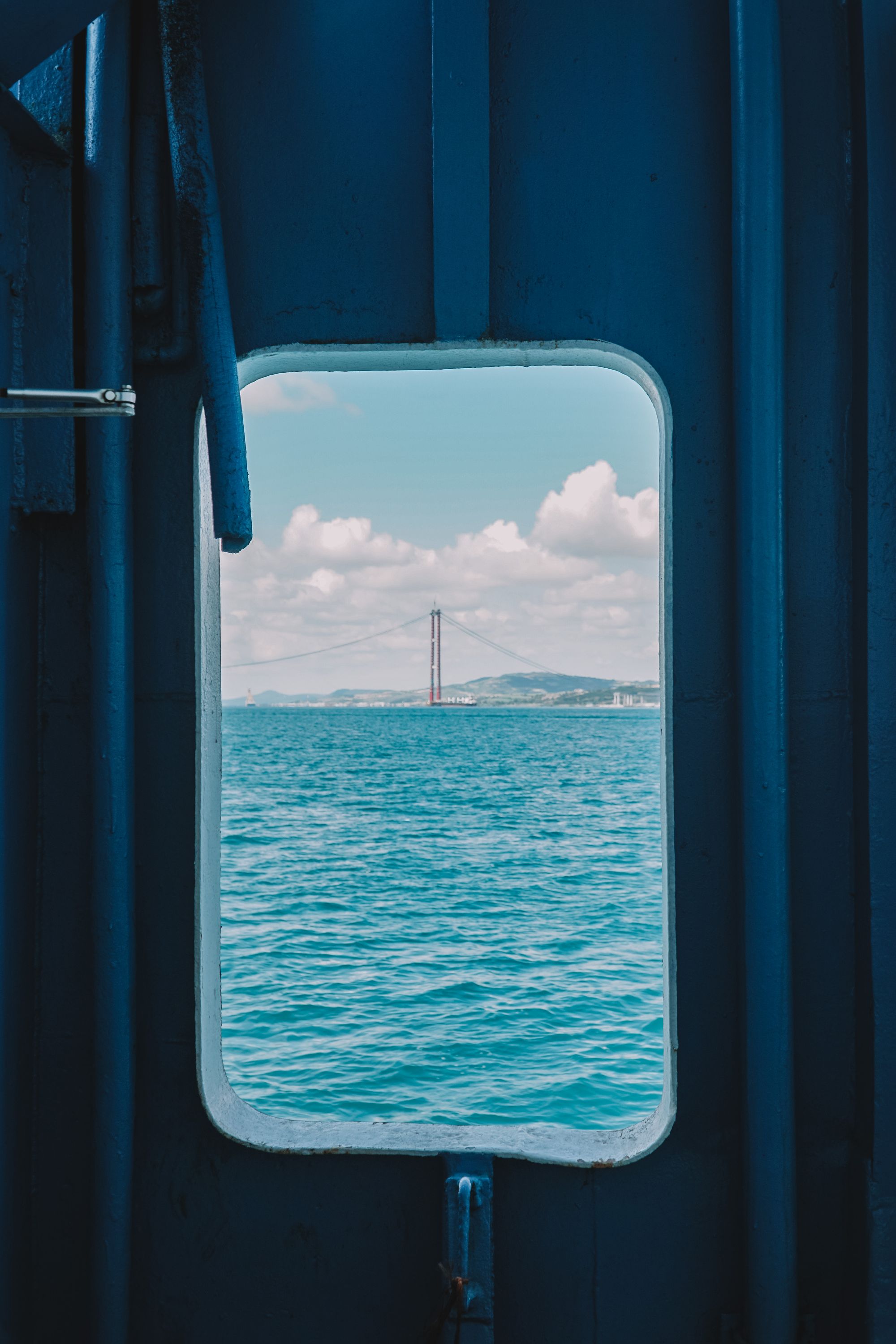 The sea seen through a window